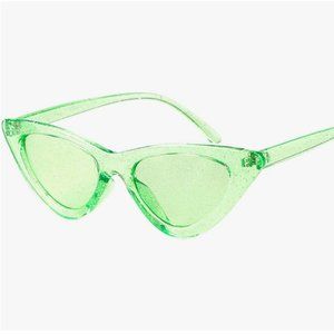 Retro Cat Eye Sunglasses - Lime Green NEW